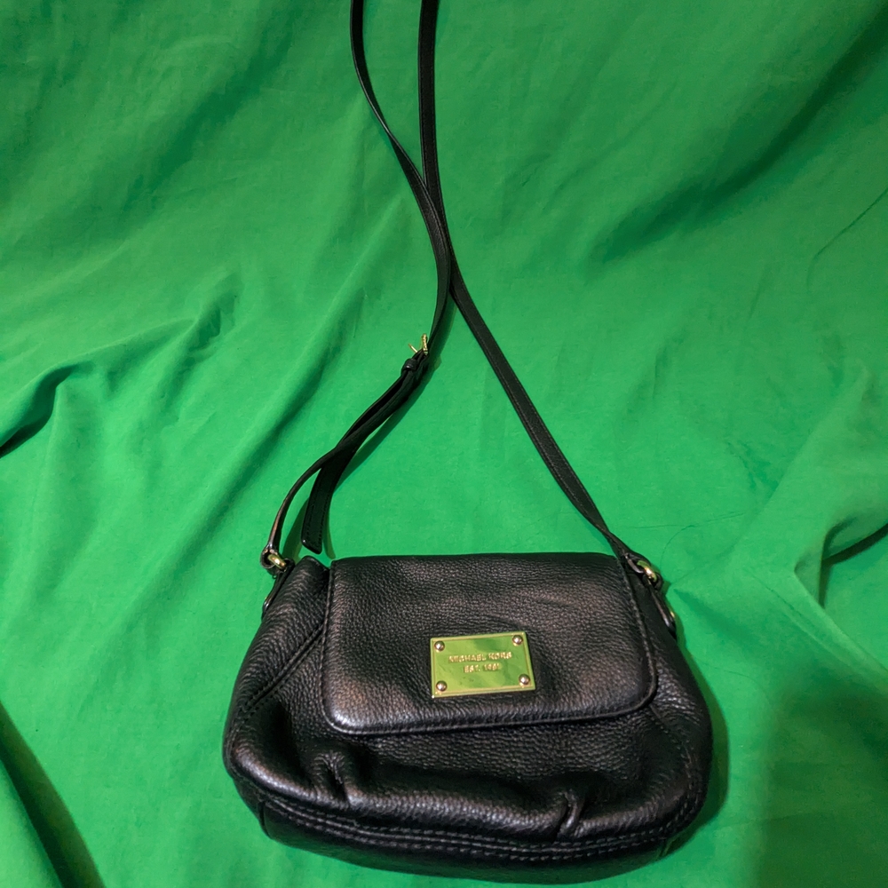 Michael Kors Black Shoulder Bag with Compact Shape and Thin Strap